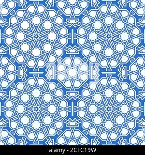 Intricate moorish eastern pattern. Seamless vector background. Plain colors - easy to recolor. Stock Vector