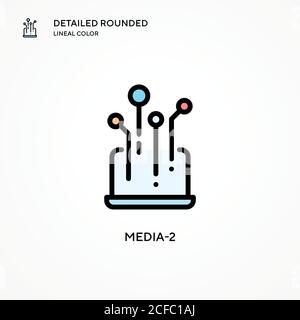 Media-2 vector icon. Modern vector illustration concepts. Easy to edit and customize. Stock Vector