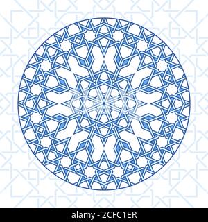 Intricate moorish eastern pattern. Vector background. Plain colors - easy to recolor. Stock Vector