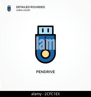 Pendrive vector icon. Modern vector illustration concepts. Easy to edit and customize. Stock Vector