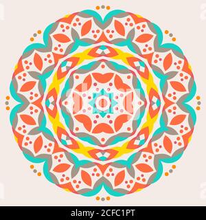 Floor tile with abstract geometric round design. Vector illustration. Stock Vector