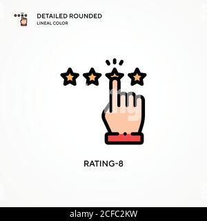 Rating-8 vector icon. Modern vector illustration concepts. Easy to edit and customize. Stock Vector