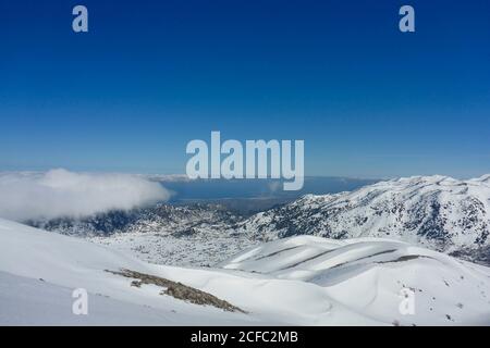 Crete, Greek Islands, Greece Firn ski tours, Aegean Sea, Lefka Ori massif 'The White Mountains' Stock Photo