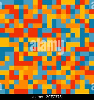 Abstract pixelated pattern. Random colored swatches. Seamless vector background. Five colors only  - easy to recolor.. Stock Vector