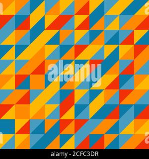 Abstract triangles geometric pattern. Random colored swatches. Seamless vector background. Five colors only  - easy to recolor.. Stock Vector