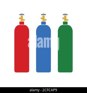 Gas cylinder set, vector illustration Stock Vector