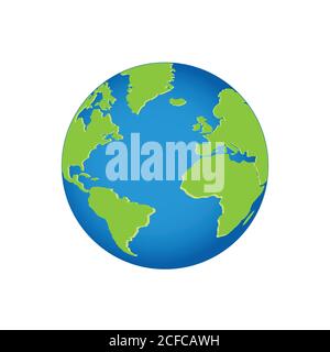 Planet Earth in blue green color, 3d vector illustration Stock Vector
