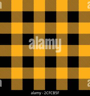 Black and yellow lumberjack pattern, vector illustration Stock Vector