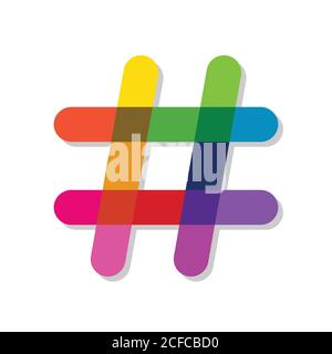 Colorful hashtag, vector illustration Stock Vector