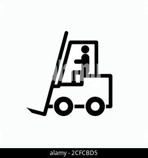 Forklift truck icon, vector illustration Stock Vector