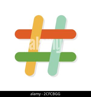 Colorful hashtag sign, vector illustration Stock Vector