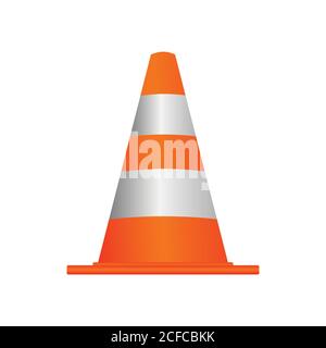Traffic cone isolated on white, 3d vector illustration Stock Vector
