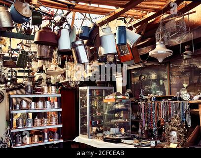 Retro showroom with old things for hunting Stock Photo