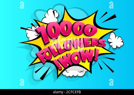 10000 followers thank you for media like Stock Vector