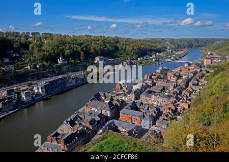 View from the citadel over the Meuse valley, Dinant, Namur province, Wallonia, Belgium