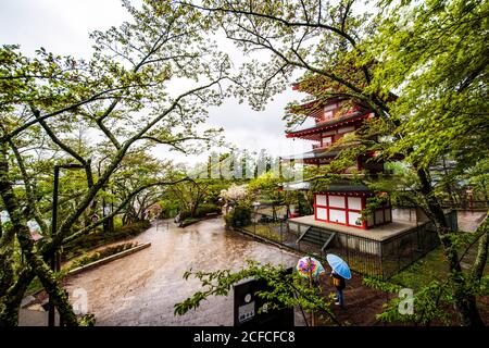 Chureito apagoda located at Arakurayama Sengen Park Stock Photo