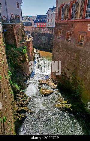 Leukbach waterfall in Saarburg, Saar Valley, Rhineland-Palatinate, Germany Stock Photo