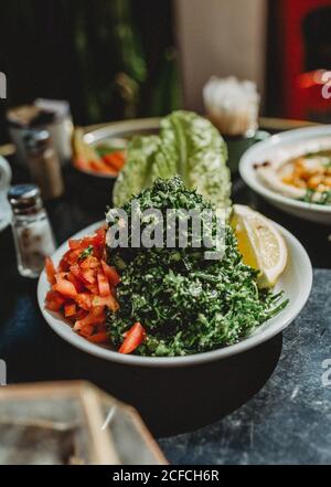 tabule salad in a bowl Stock Photo