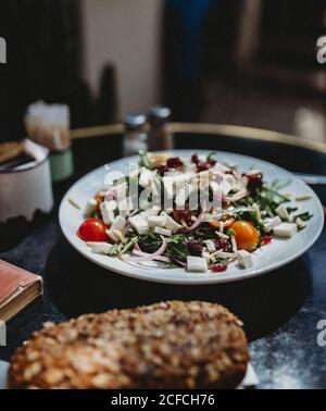 arabic salad in a plate on table Stock Photo