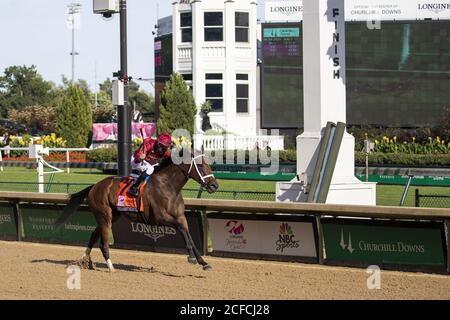 Louisville, United States. 04th Sep, 2020. Shedaresthedevil crosses the finish to win the 146th running of the Kentucky Oaks at Churchill Downs on September 4, 2020 in Louisville, Kentucky. Photo by Michelle Haas Hutchins/UPI Credit: UPI/Alamy Live News Stock Photo