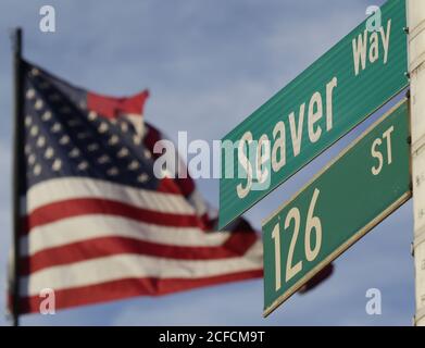 Queens, United States. 04th Sep, 2020. A street sign for Seaver Way named after Mets hall of fame pitcher Tom Seaver hangs on a street out side of Citi Field before the New York Mets play the Philadelphia Phillies on Friday, September 4, 2020 in New York City. 'Tom Terrific' who had 311 career wins and led the Mets to a World Series title in 1969 died of complications from Lewy body dementia and COVID-19 Photo by John Angelillo/UPI Credit: UPI/Alamy Live News Stock Photo