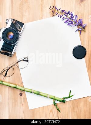 Blank sheet on the table Stock Photo