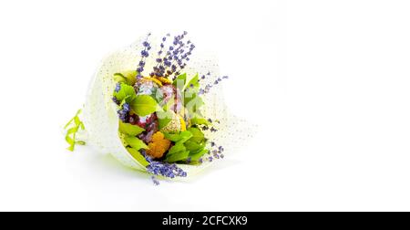 Herbal bouquet on a white background Stock Photo