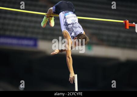 Brussels, Belgium. 4th Sep, 2020. Sweden's Armand Duplantis competes during the Pole Vault Men at the Diamond League Memorial Van Damme athletics event at the King Baudouin stadium in Brussels, Belgium, Sept. 4, 2020. Credit: Zheng Huansong/Xinhua/Alamy Live News Stock Photo