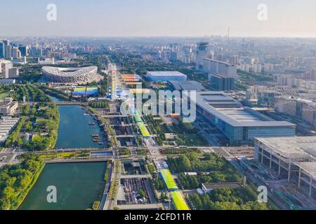 Beijing, China. 4th Sep, 2020. Photo taken with mobile phone on Sept. 4, 2020 shows an exhibition zone of the 2020 China International Fair for Trade in Services (CIFTIS) in Beijing, capital of China. Credit: Meng Jing/Xinhua/Alamy Live News