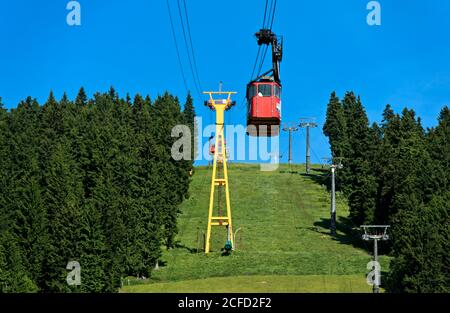 Fichtelberg Schwebebahn on the Fichtelberg, health resort Oberwiesenthal, Ore Mountains, Saxony, Germany Stock Photo