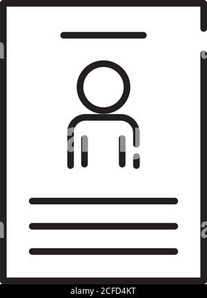 human figure avatar in cv document line style icon vector illustration design Stock Vector