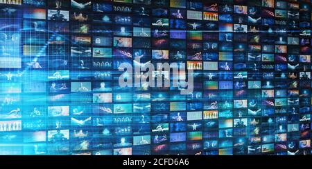 Content Marketing on a Video Wall as Digital Concept Stock Photo