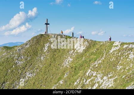 Sankt Barbara im Mürztal, mountain Hohe Veitsch (Veitschalpe), summit cross in Hochsteiermark, Steiermark / Styria, Austria Stock Photo