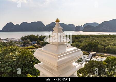 Wat Laem Sak - Temple at Phang Nga Bay, Laem Sak. Krabi region, Thailand Stock Photo