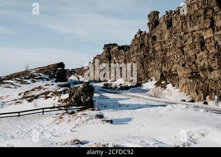 Almannagja Gorge, Thingvellir National Park, Iceland Stock Photo