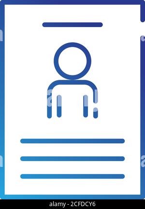 human figure avatar in cv document gradient style icon vector illustration design Stock Vector