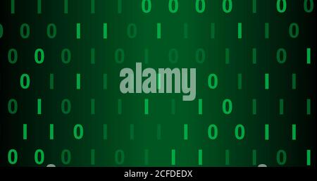 Green Neon Digital binary background. Seamless   background for network, big data, data center, server, internet, digital event. 3D render 3D illustra Stock Photo