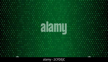 Green Neon Digital binary background. Seamless   background for network, big data, data center, server, internet, digital event. 3D render 3D illustra Stock Photo