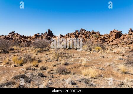 'Giant's Playground' rock formations at Quiver Tree Forest Rest Camp, Keetmanshoop, Namibia Stock Photo