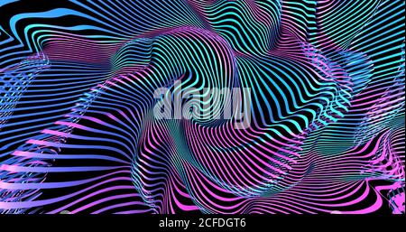 Abstract Neon Background In Shades Of Pink Violet And Blue In 3d