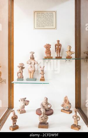 Display of clay figurines, Indus valley civilization Gallery, National Museum of Pakistan, Karachi, Sindh, Pakistan, South Asia, Asia Stock Photo