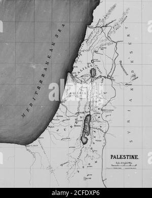 Original Caption:  Maps plans restorations etc. Map of Palestine  - Location:  ca.  1900 Stock Photo