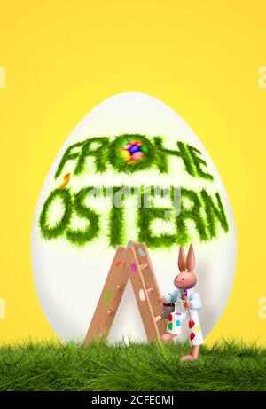 Easter egg, Happy Easter, Easter, grass, self-painted, childhood, illustration, Stock Photo