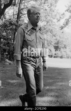 Jimmy Carter at Camp David ca.  9 September 1978 Stock Photo