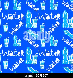 illustration of the soda fizzy drink and beverage seamles pattern Stock Vector