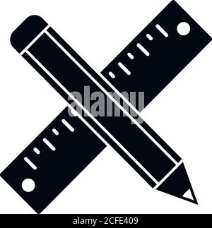 Tiler ruler pencil icon. Simple illustration of tiler ruler pencil vector icon for web design isolated on white background Stock Vector