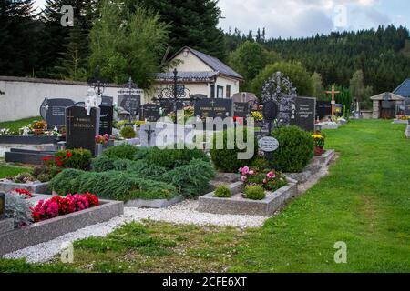 Cemetery/ graveyard Karlstift - hiking around Karlstift, Waldviertel, Austria Stock Photo