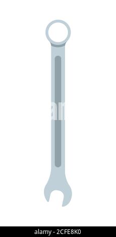 Wrench icon flat element. Grey colored vector illustration of wrench icon flat isolated on clean background for web mobile app logo design Stock Vector