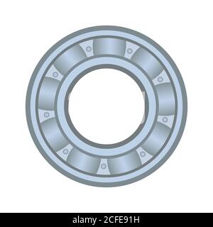 Steel metal bearings. vector illustration isolated on a white background. machine element. Stock Vector