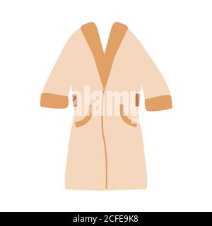 home bathrobe. Cozy light soft clothes for relaxation. Delicate beige colors. Vector cartoon illustration. Stock Vector